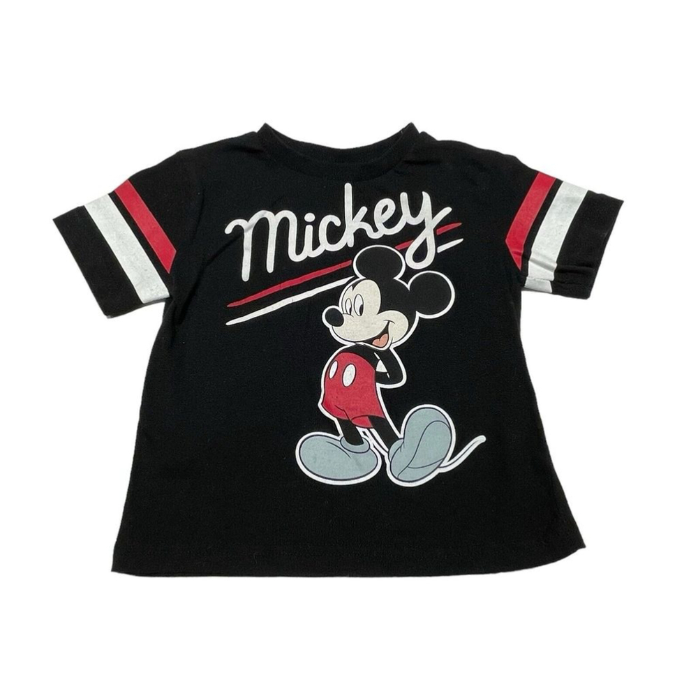 Disney Junior Mickey Mouse Black White Red Short Sleeve Graphic TShirt Sz 2T EUC